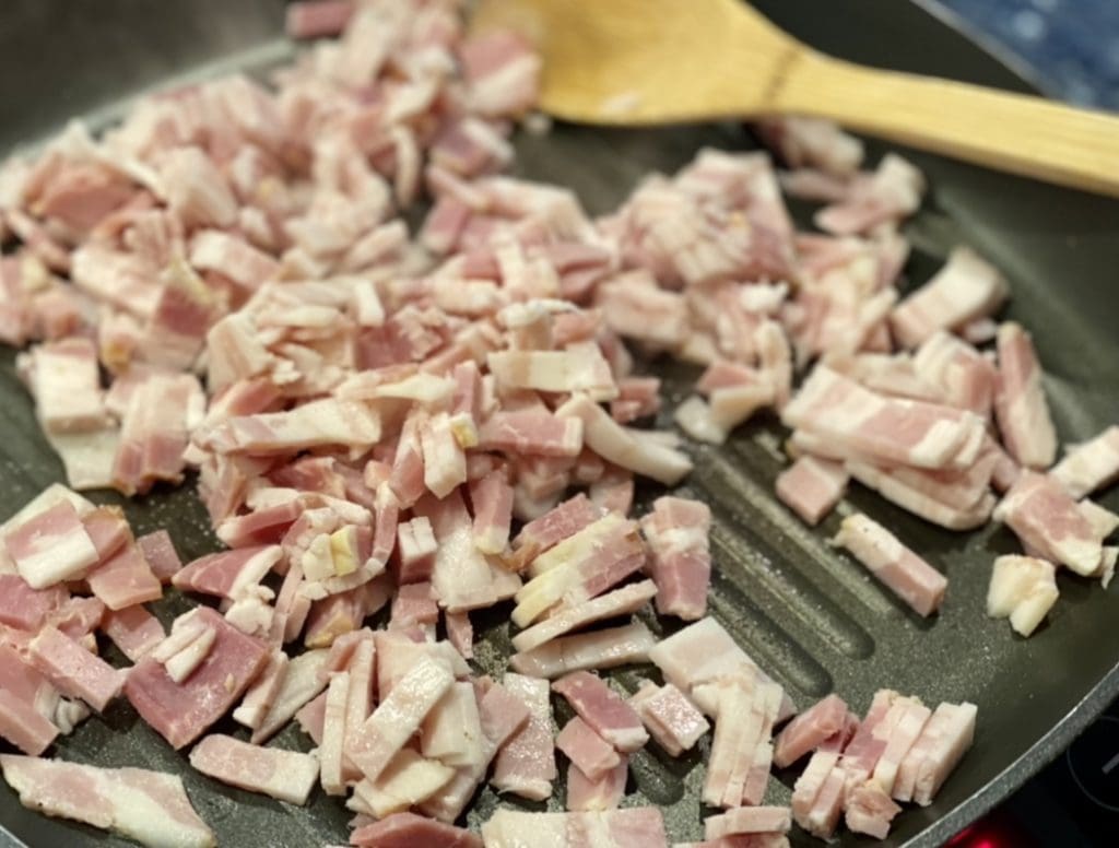 frying bacon