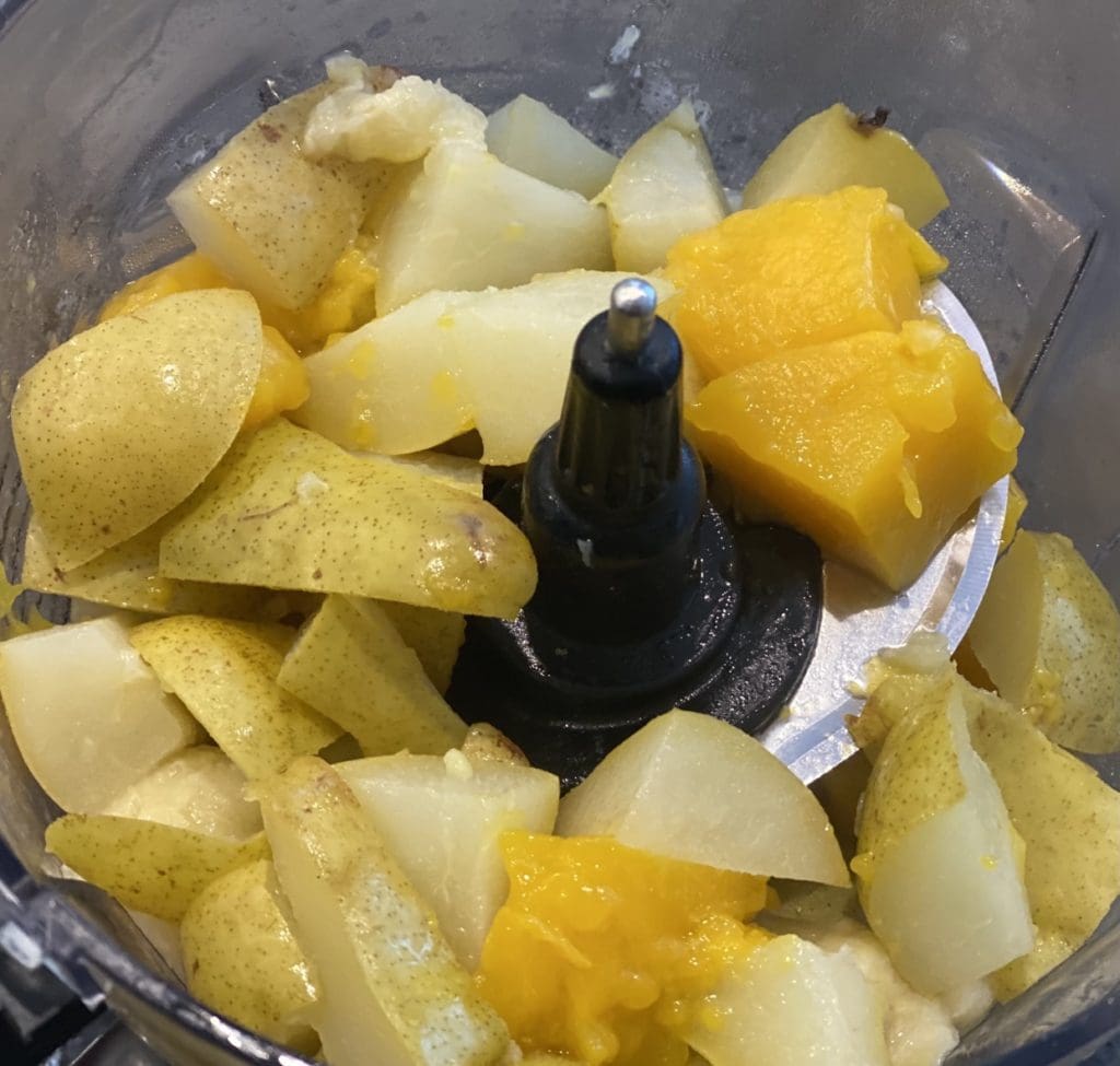 Mango Purée For Baby with pear and banana