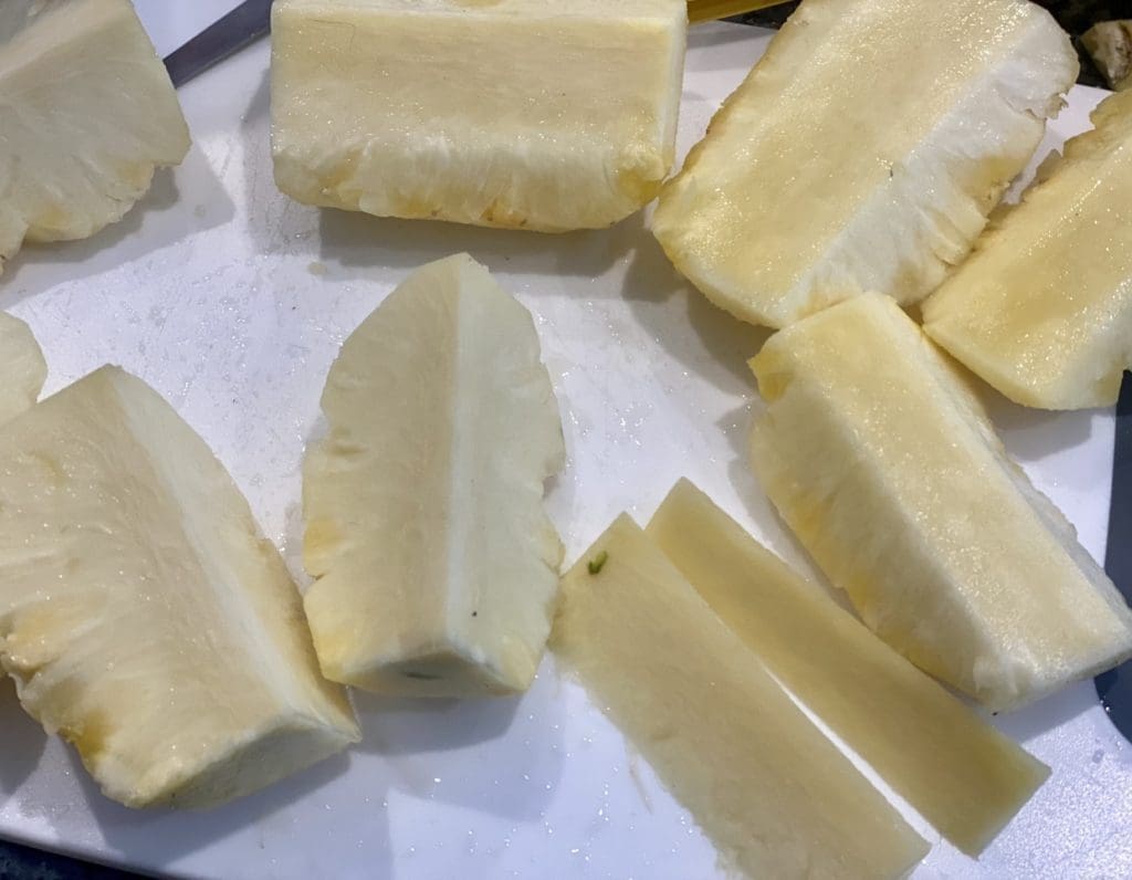 preparing pineapple