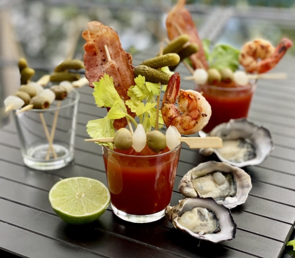 Bloody Mary Oyster Shots