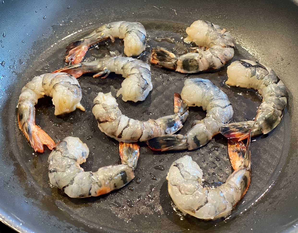 cooking prawns