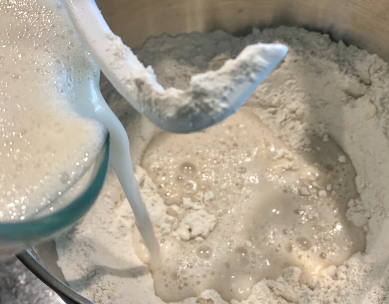 mixing the batter