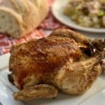 Easy Roast Chicken with Garlic Bread Stuffing