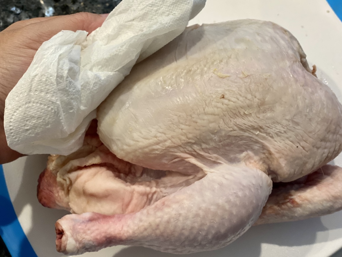 preparing the chicken