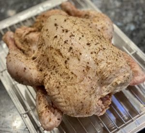 preparing the chicken