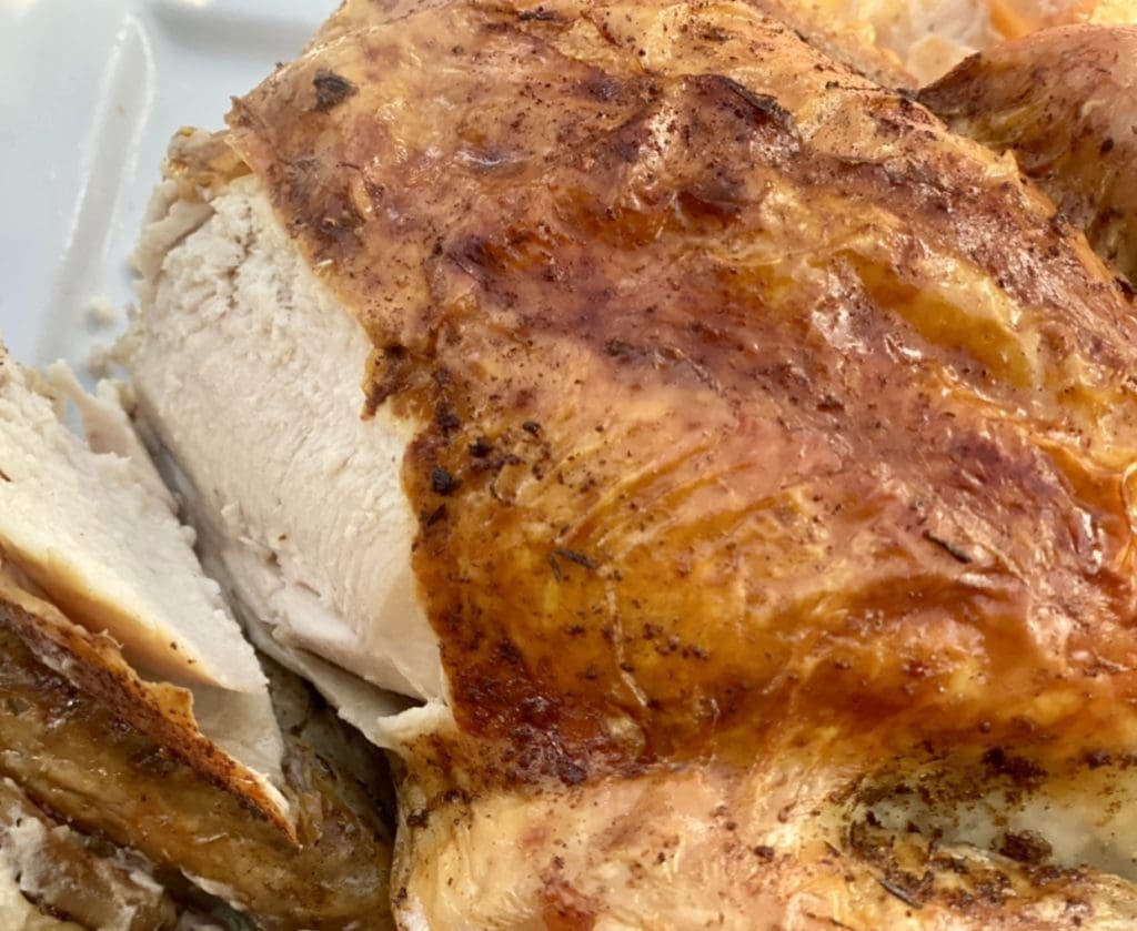 Easy Roast Chicken with Garlic Bread Stuffing