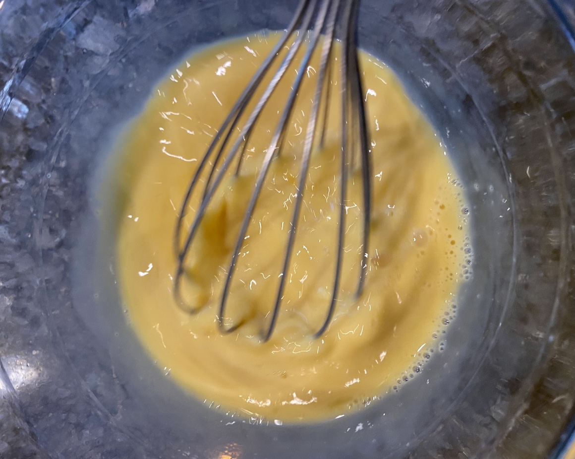 whisking wet ingredients