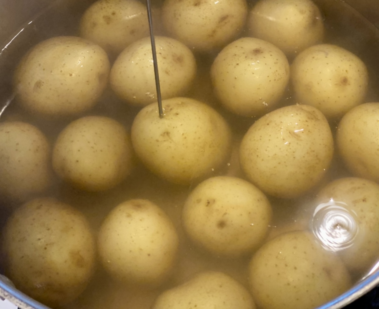 boiling potatoes