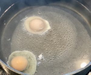 poaching egg