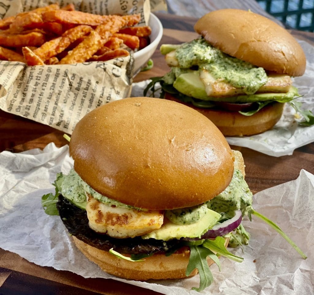 Mushroom and Halloumi Burger