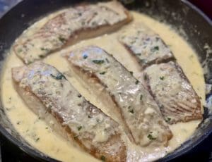 salmon in creamy lemon sauce