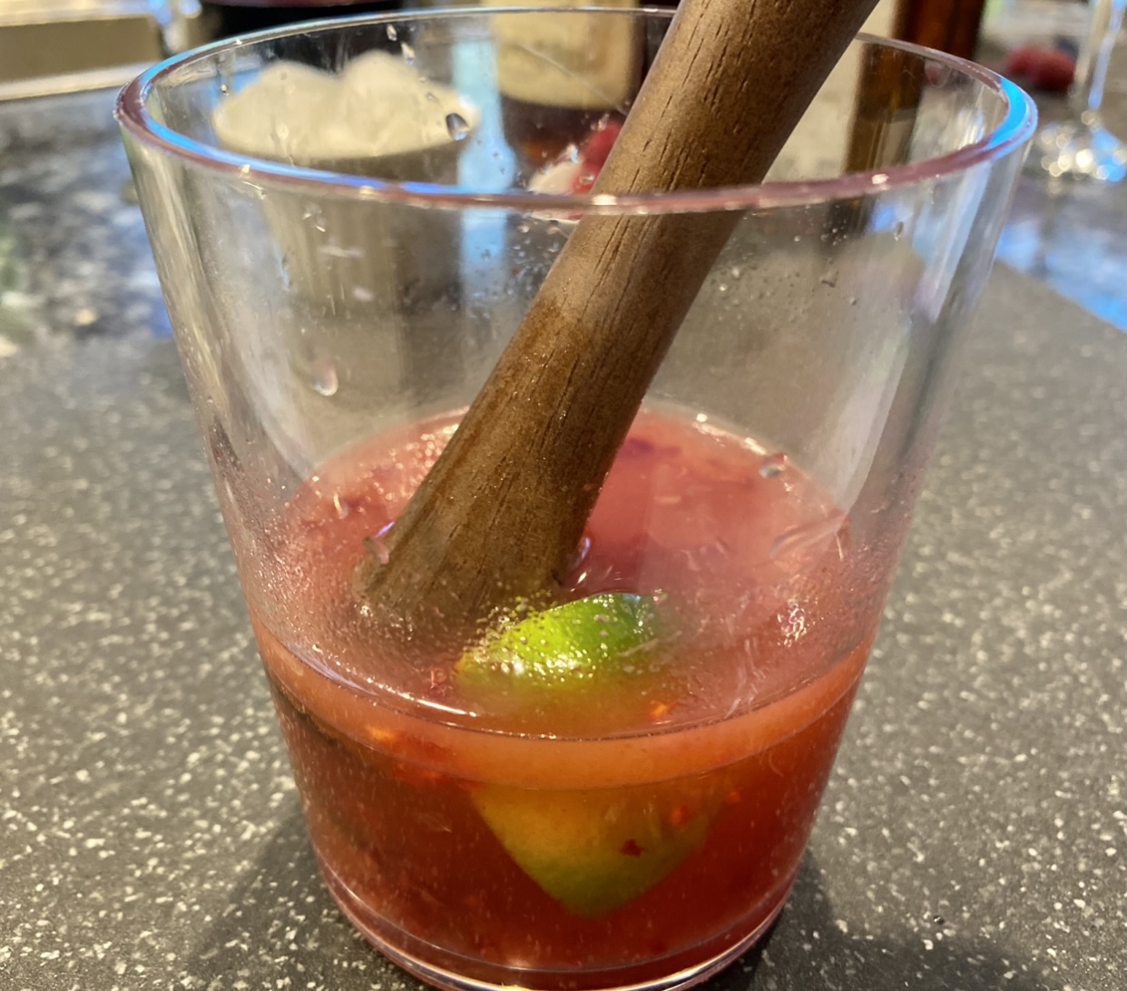 mixing cocktail