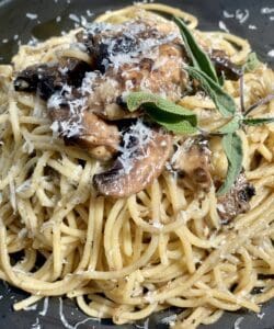 Cacio e Pepe with Mushrooms and Sage