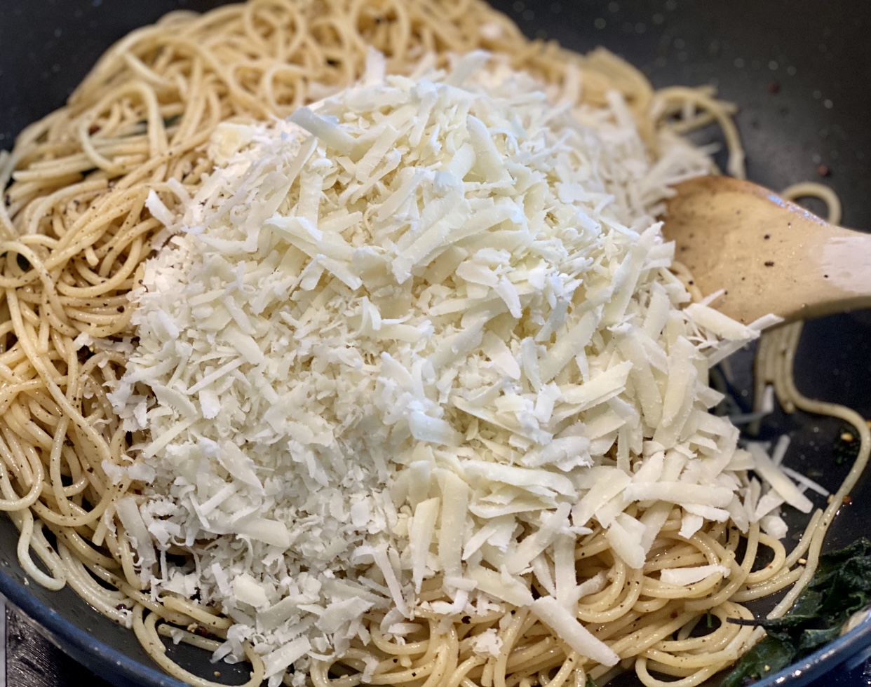 adding the pasta
