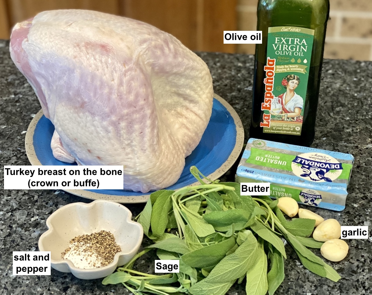 Roast Turkey Breast (Buffe with Sage and Garlic) - 3CatsFoodie