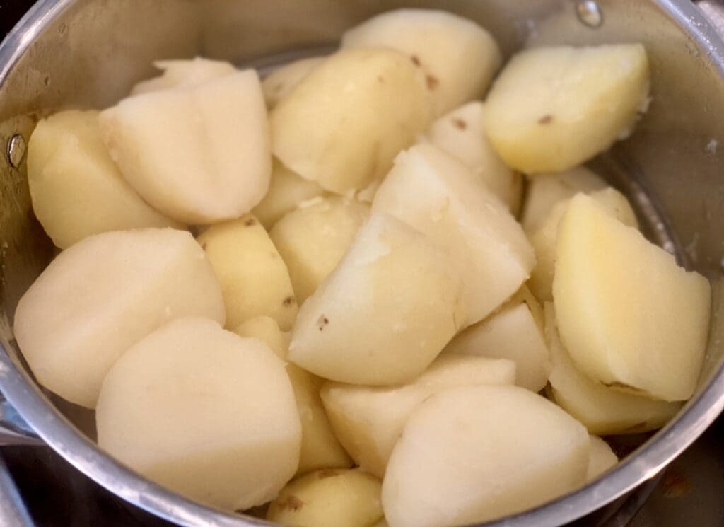 preparing potatoes