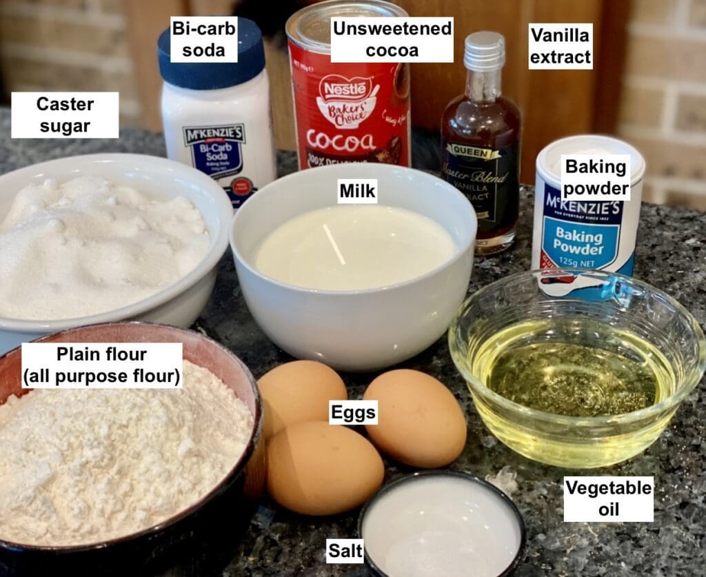 ingredients for the cake