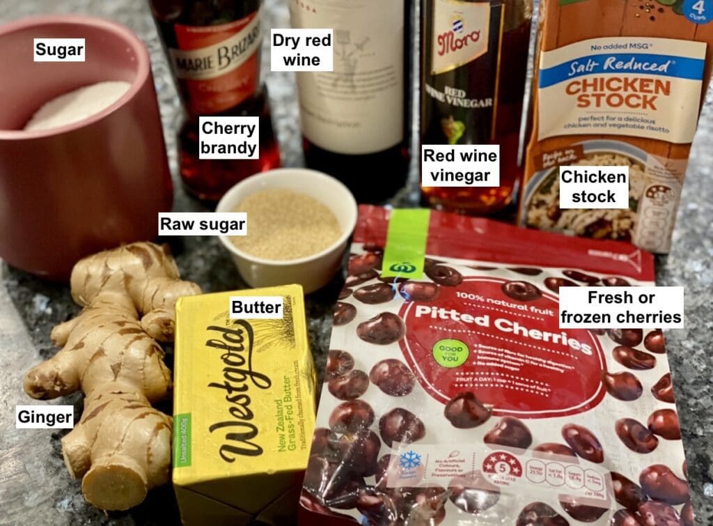 Ingredients for Cherry Sauce