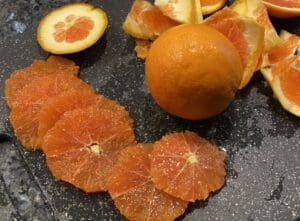 preparing the oranges