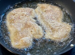 frying the chicken