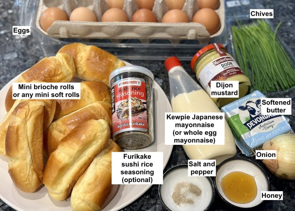 Ingredients forJapanese Egg Sandwich 