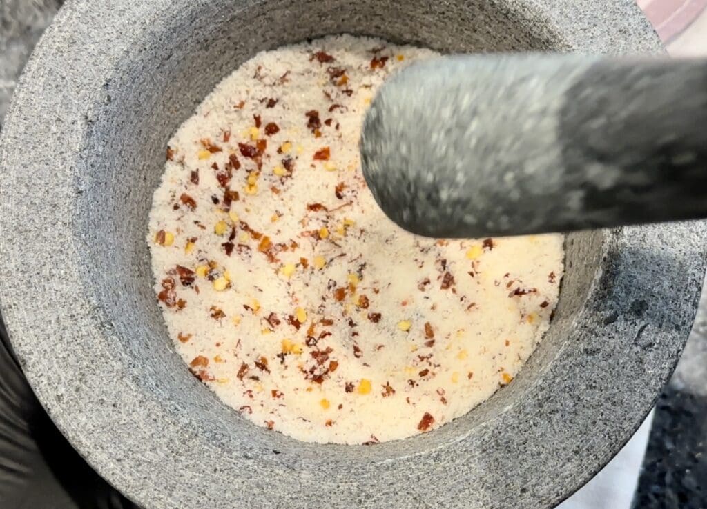 making the chilli salt