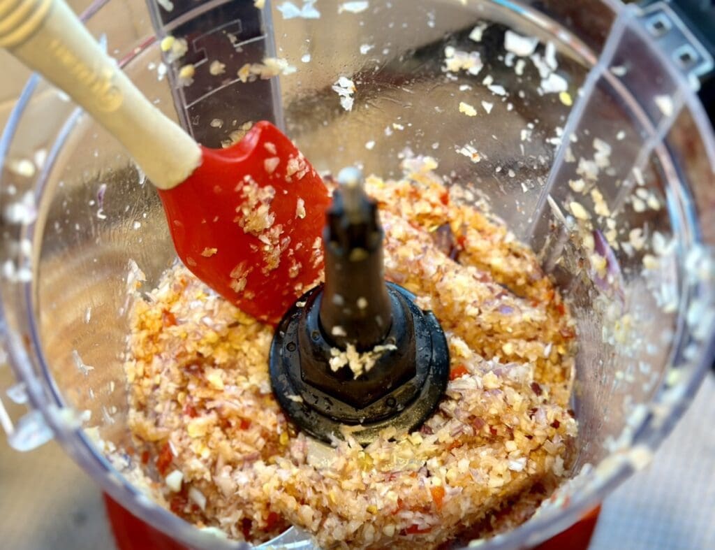 preparing the spice paste