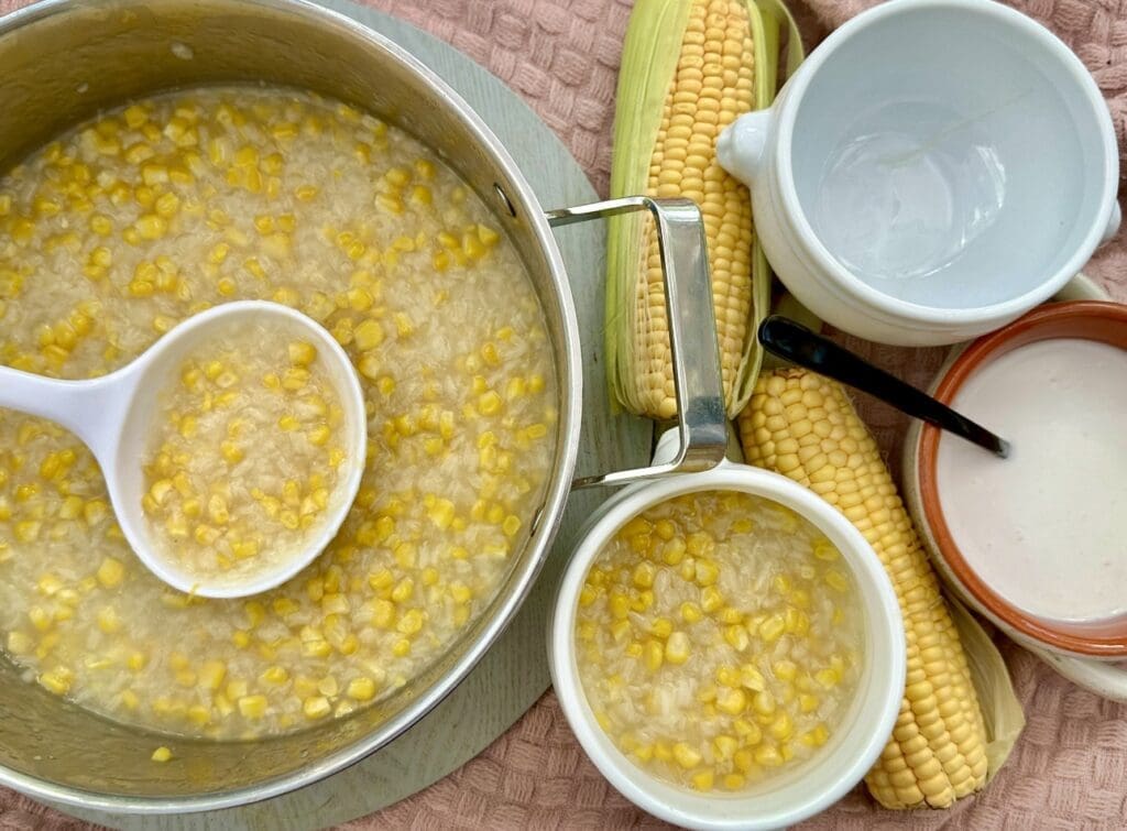 Sweet Corn Pudding with Sticky Rice