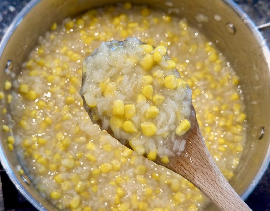 Sweet Corn Pudding with Sticky Rice