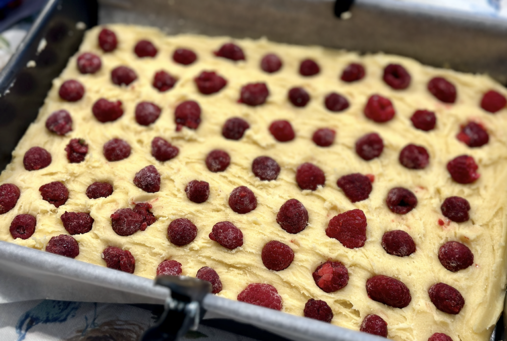 White Chocolate and Raspberry Blondies