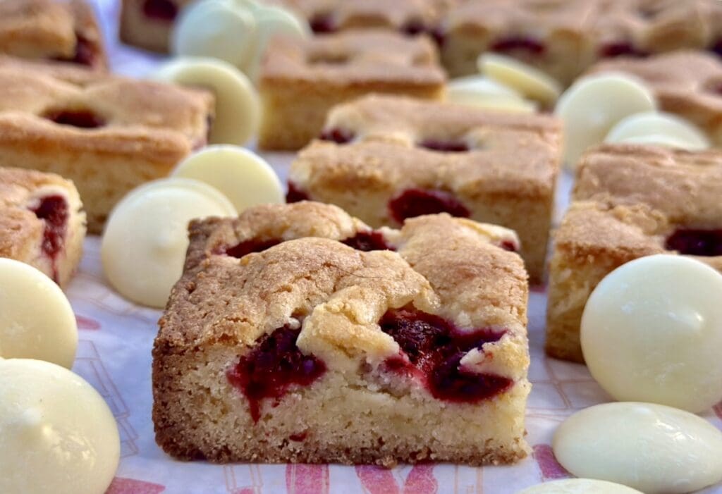 White Chocolate and Raspberry Blondies