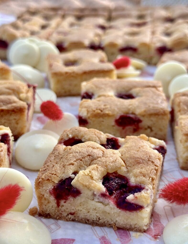 White Chocolate and Raspberry Blondies