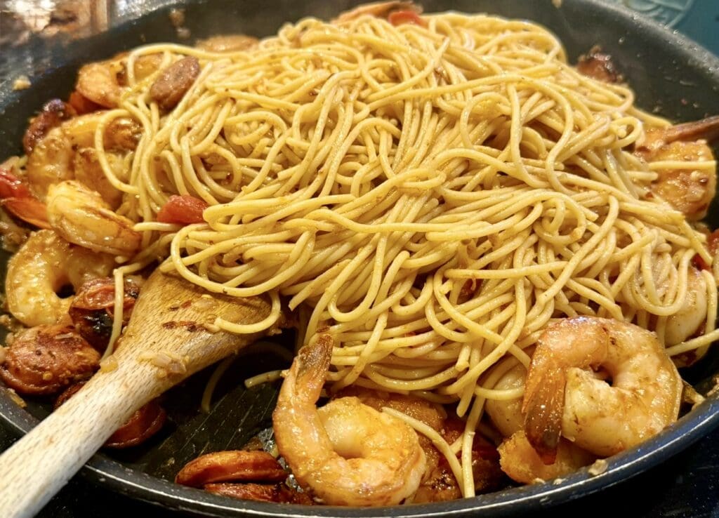 prawn and chorizo pasta