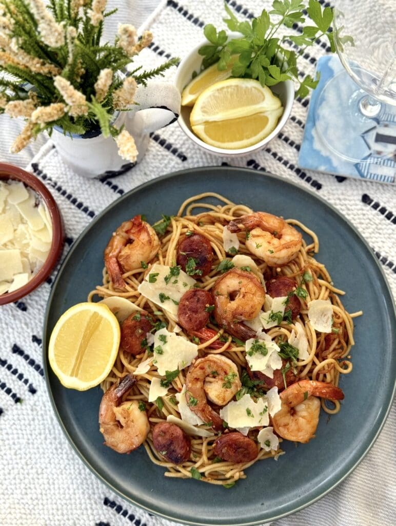prawn and chorizo pasta
