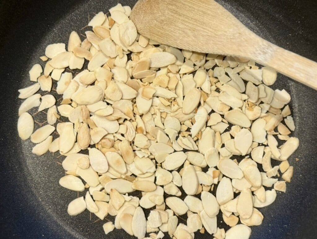 Toasting almonds