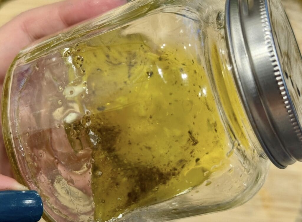 making salad dressing