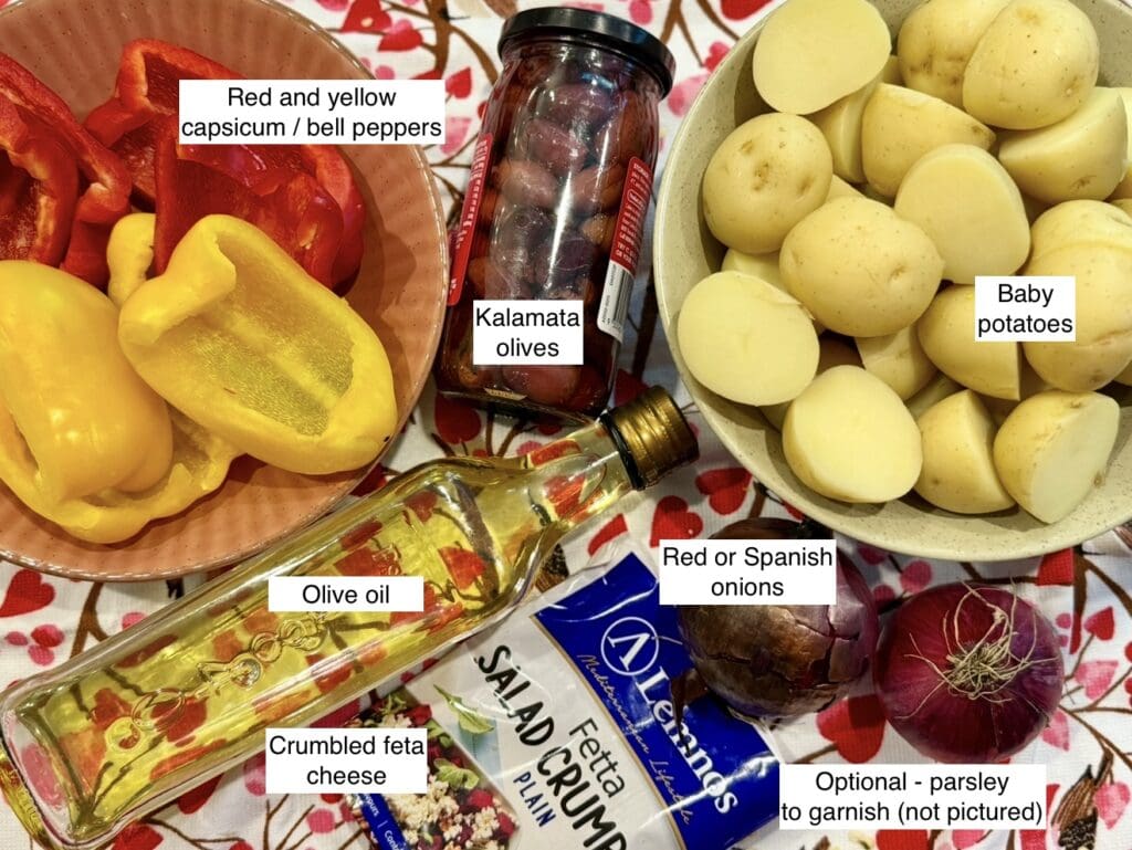 ingredients for the tray