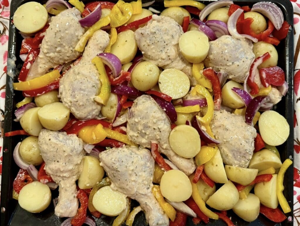 Greek pan sheet chicken
