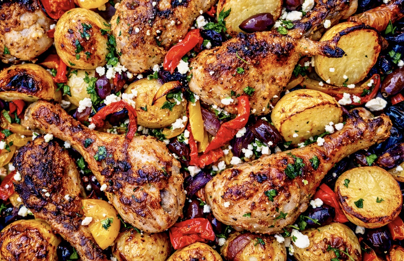 Greek Sheet Pan Chicken and Potatoes