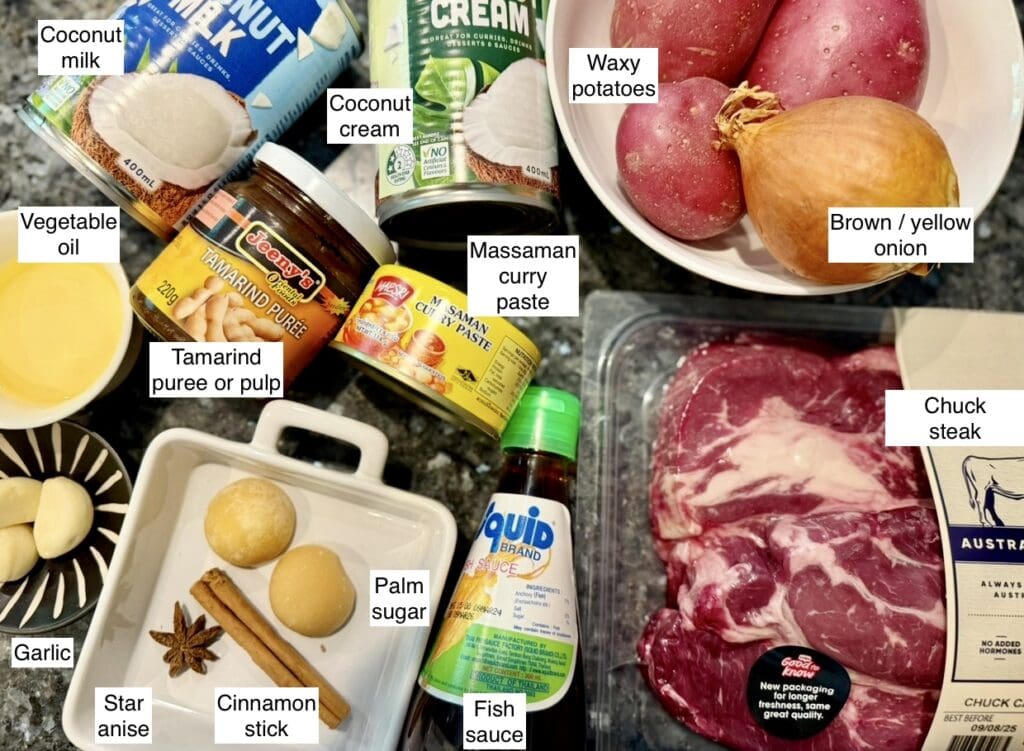 rice cooker Massaman Curry ingredients