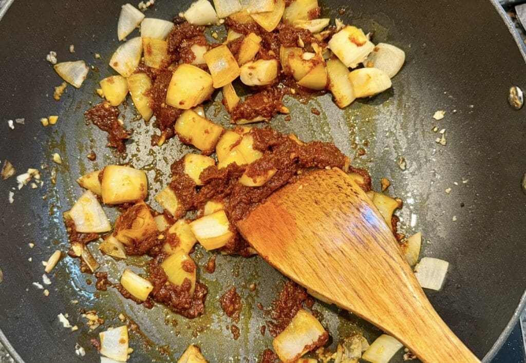 precooking tbe curry