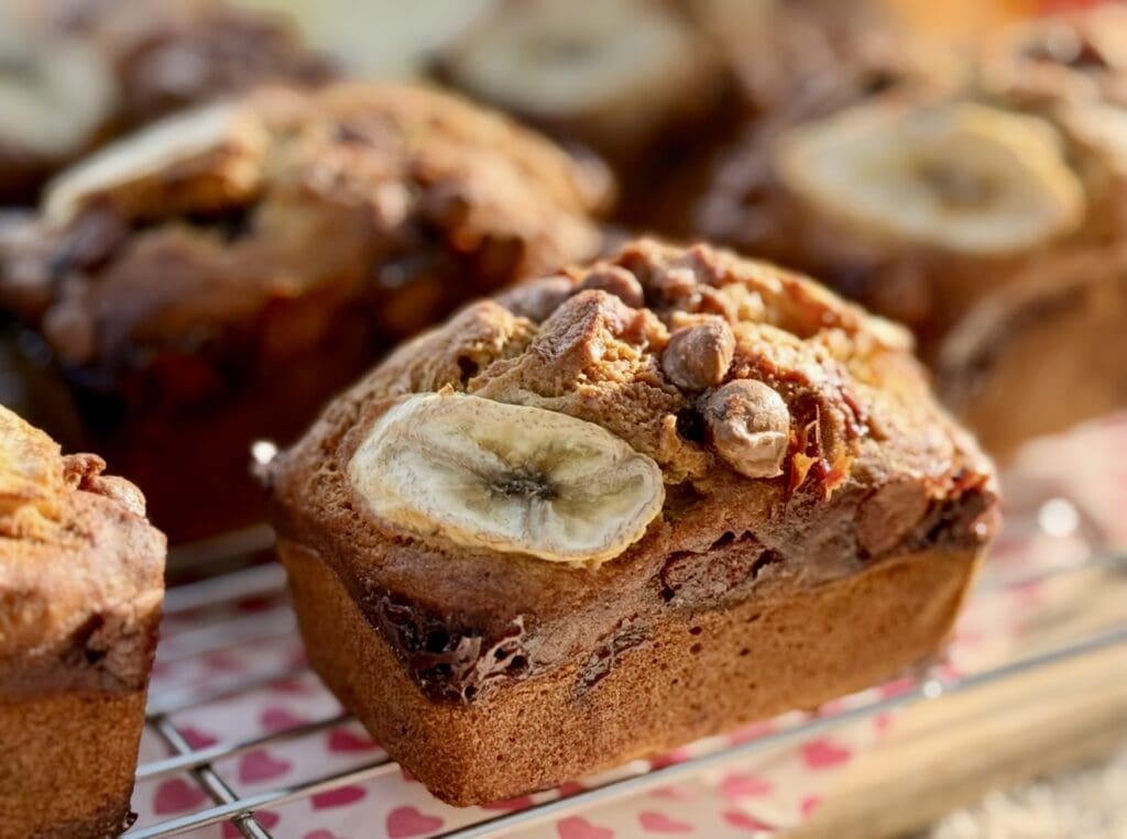 Mini Banana Bread with Chocolate