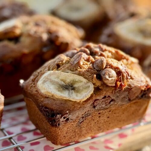 Mini Banana Bread with Chocolate