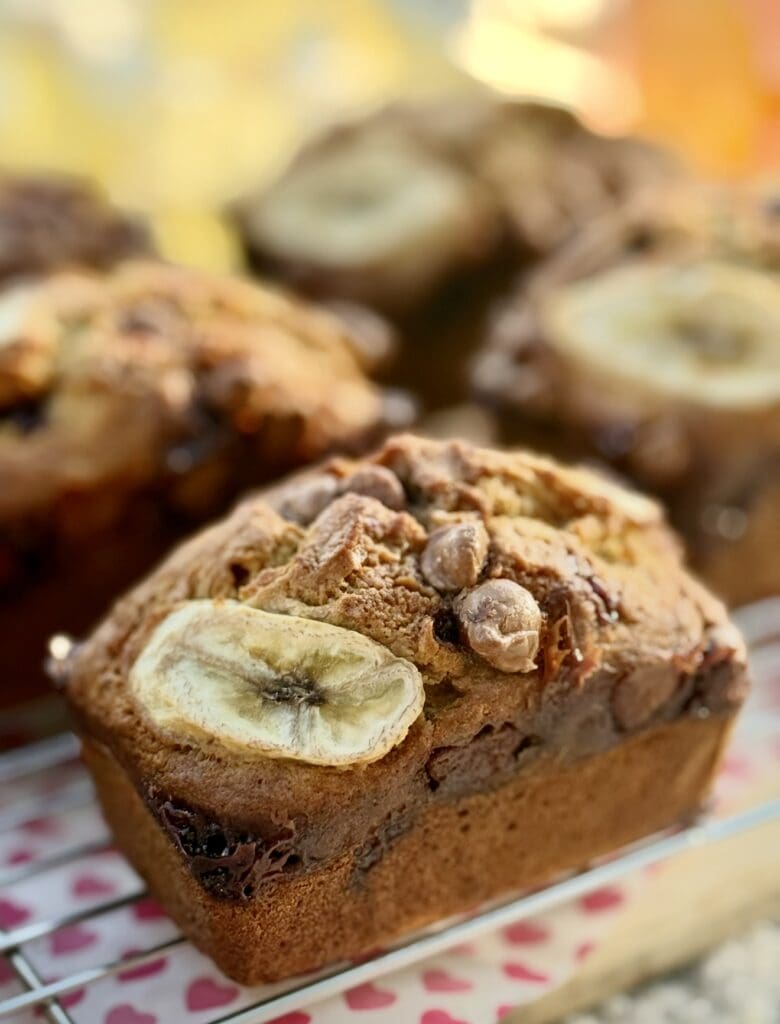 Mini Banana Bread with Chocolate