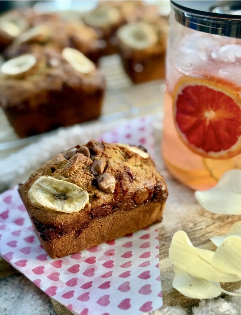 Mini Banana Bread with Chocolate